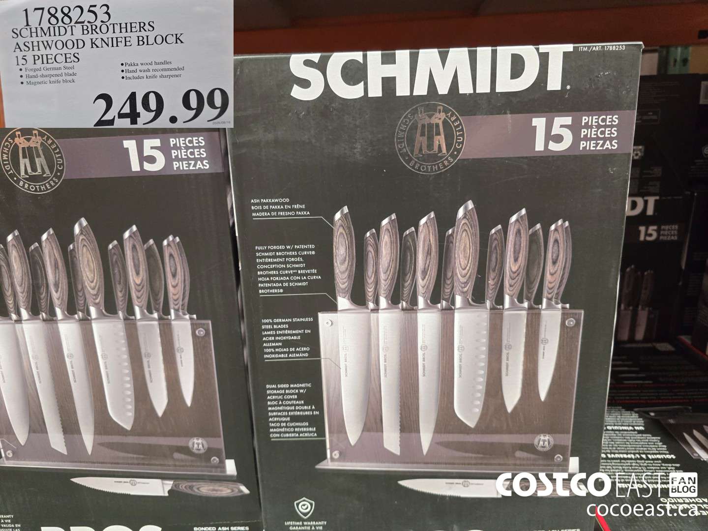 1788293 SCHMIDT BROTHERS ASHWOOD KNIFE BLOCK 15 PIECES $249.99