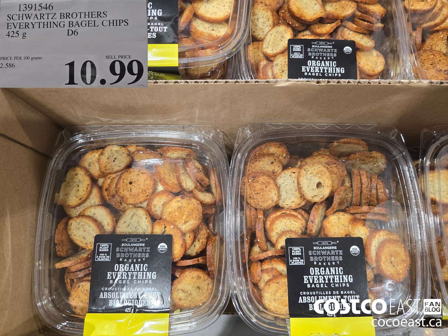 1391546 SCHWARTZ BROTHERS EVERYTHING BAGEL CHIPS 425 g $10.99