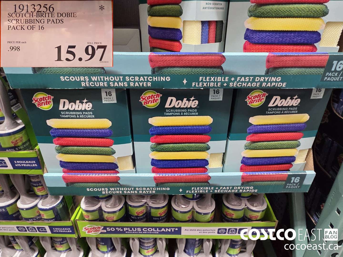 1913256 SCOTCH-BRITE DOBIE SCRUBBING PADS PACK OF 16 $15.97