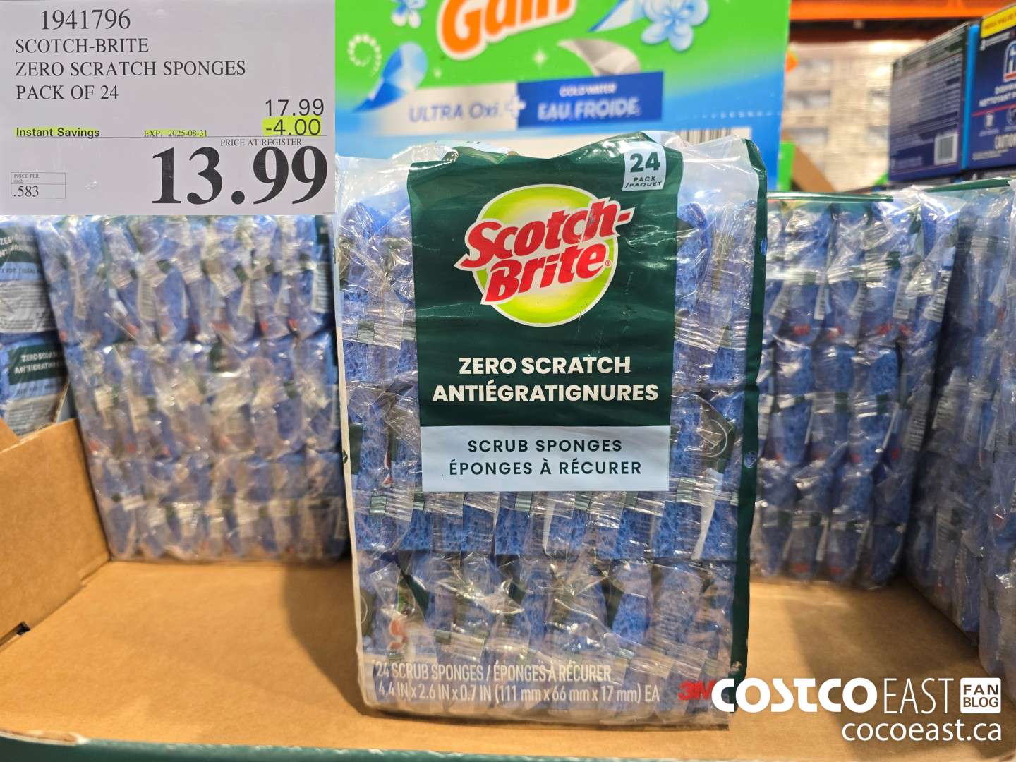 1941796 SCOTCH-BRITE ZERO SCRATCH SPONGES PACK OF 24 ($4.00 INSTANT SAVINGS EXPIRES ON 2025-08-31) $13.99