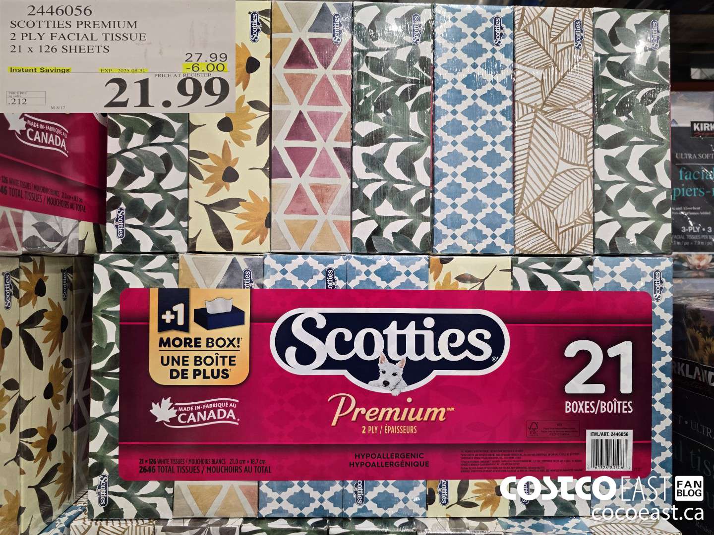 2446056 SCOTTIES PREMIUM 2 PLY FACIAL TISSUE 21 X 126 SHEETS ($6.00 INSTANT SAVINGS EXPIRES ON 2025-08-31) $21.99
