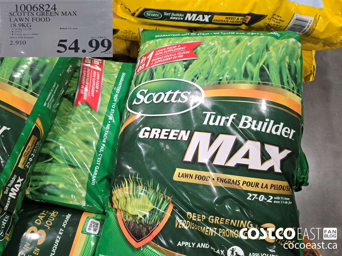 1006824 SCOTTS GREEN MAX LAWN FOOD 18.9kg $54.99