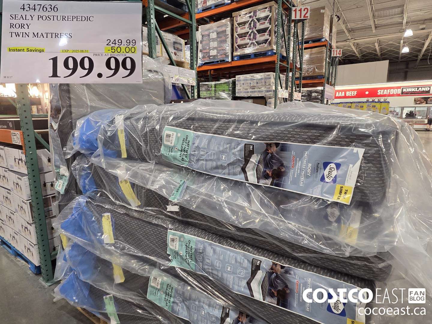 4347636 SEALY POSTUREPEDIC RORY MEDIUM TIGHT TOP TWIN MATTRESS ($50.00 INSTANT SAVINGS EXPIRES ON 2025-08-31) $199.99