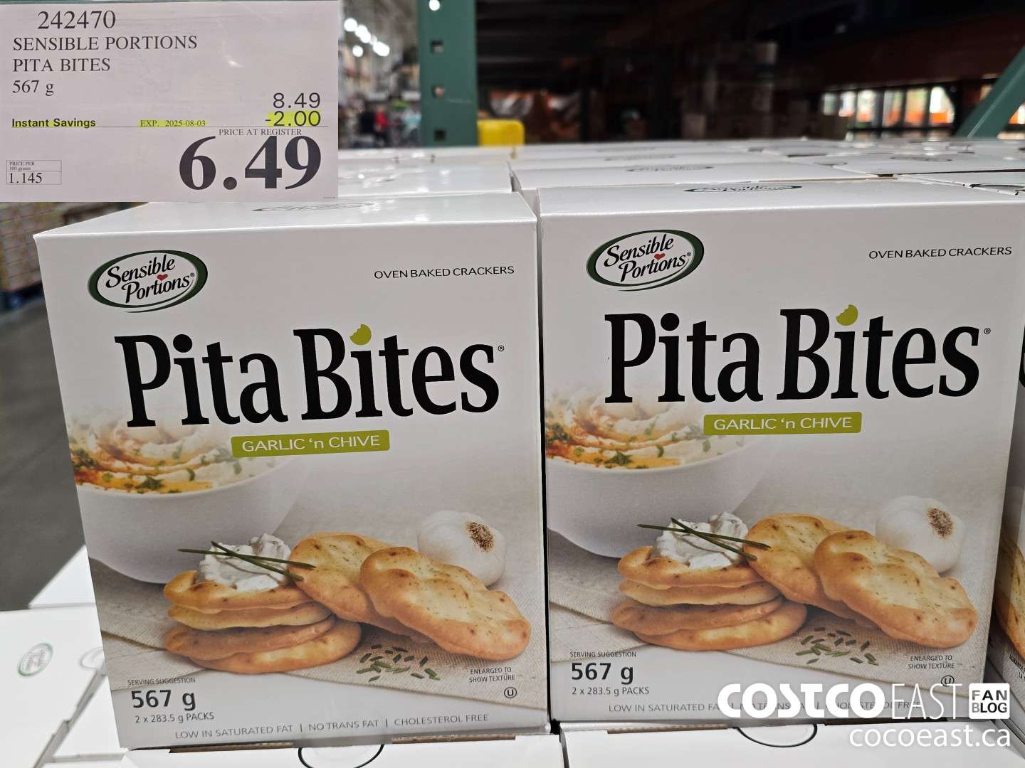 242470 SENSIBLE PORTIONS PITA BITES 567 g ($2.00 INSTANT SAVINGS EXPIRES ON 2025-08-03) $6.49
