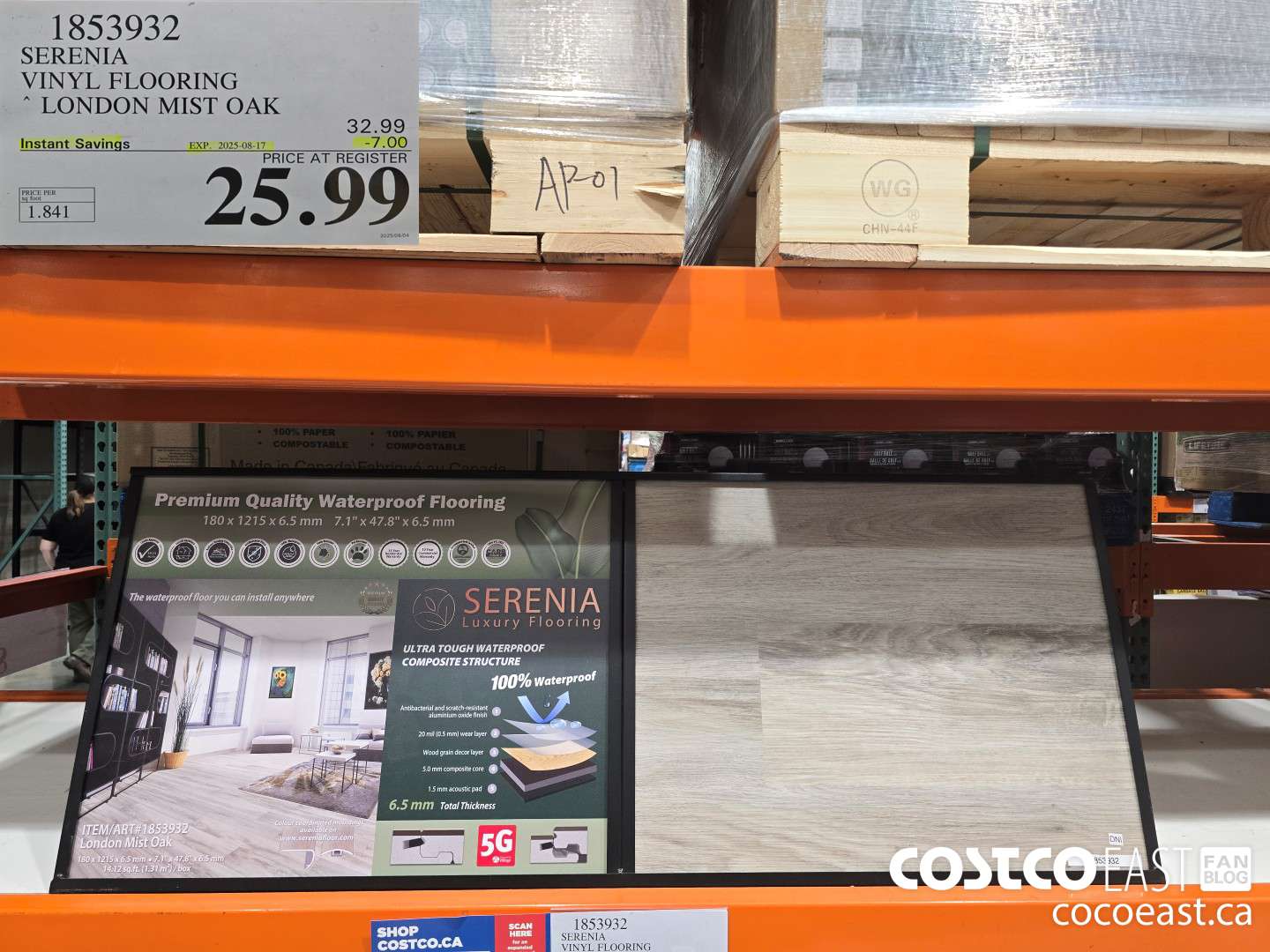 1853932 SERENIA VINYL FLOORING LONDON MIST OAK ($7.00 INSTANT SAVINGS EXPIRES ON 2025-08-17) $25.99