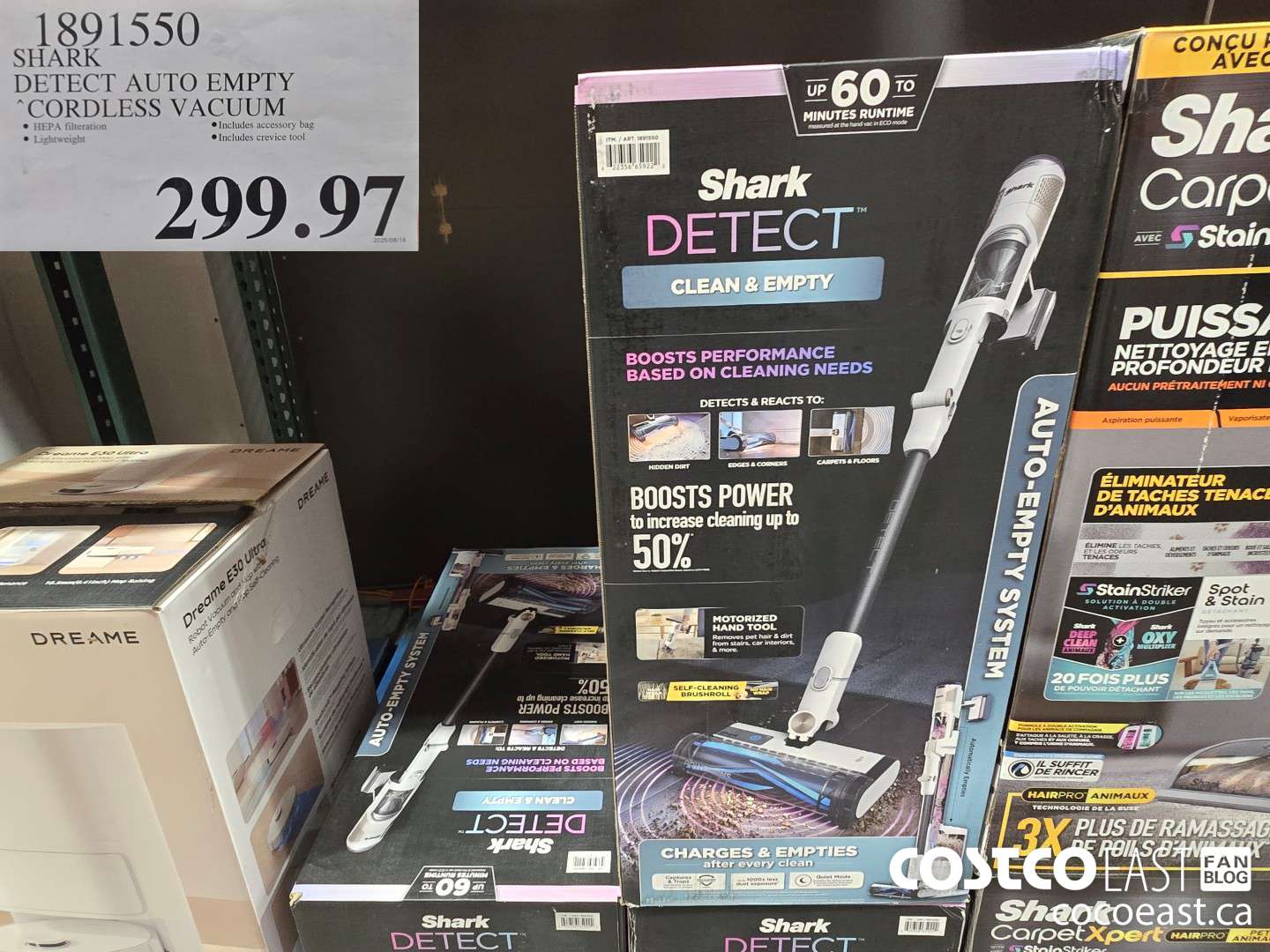 1891550 SHARK DETECT AUTO EMPTY CORDLESS VACUUM $299.97