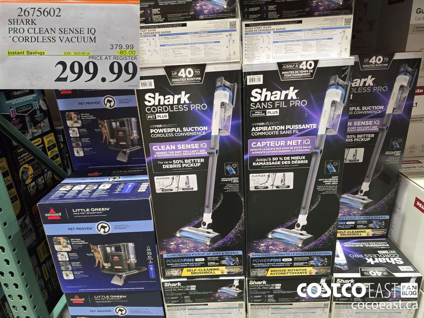 2675602 SHARK PRO CLEAN SENSE IQ CORDLESS VACUUM ($80.00 INSTANT SAVINGS EXPIRES ON 2025-09-14) $299.99