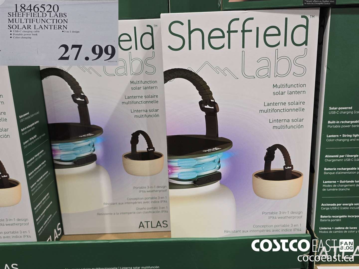 1846520 SHEFFIELD LABS MULTIFUNCTION SOLAR LANTERN $27.99