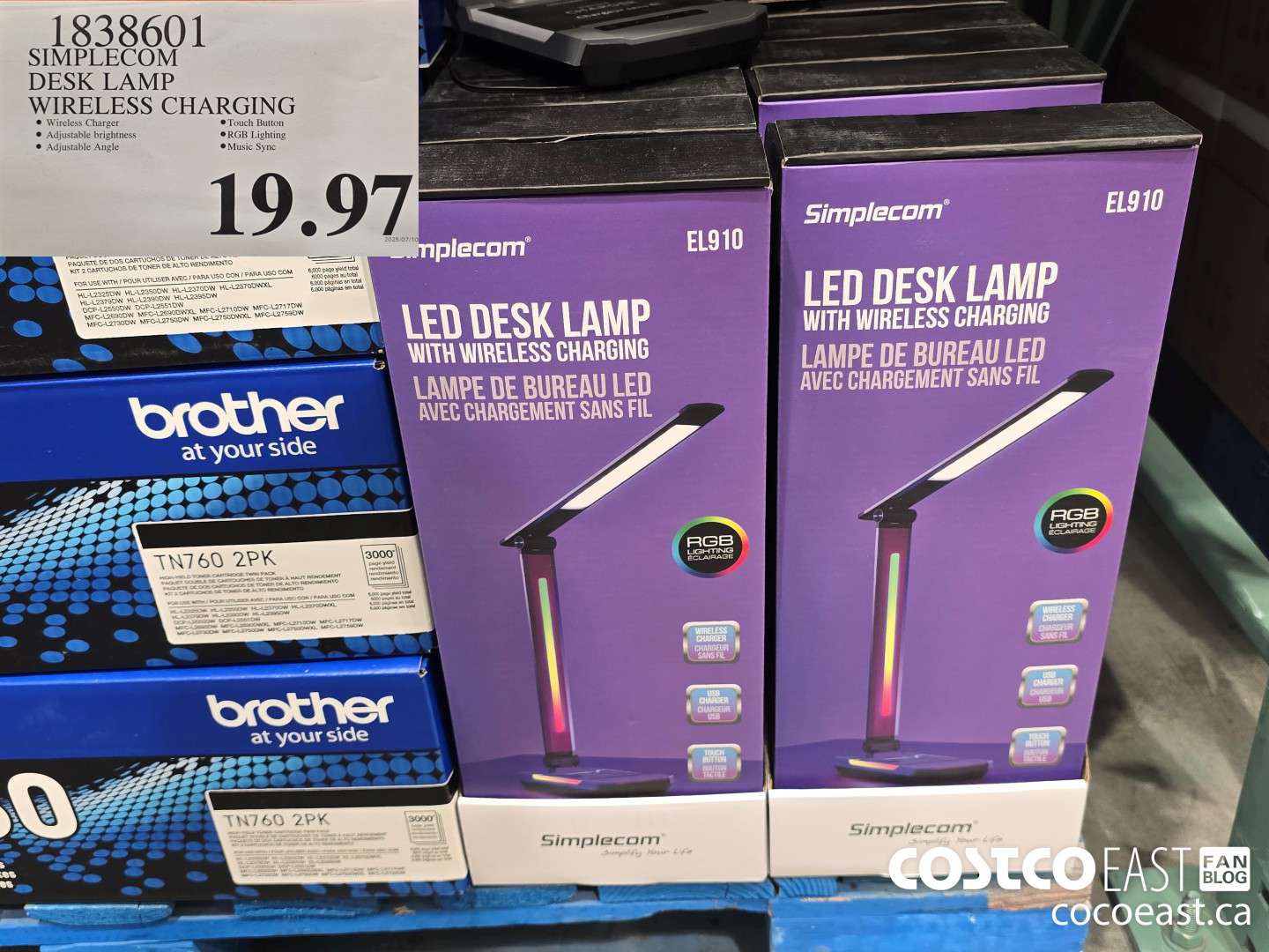 1838601 SIMPLECOM DESK LAMP WIRELESS CHARGING $19.97