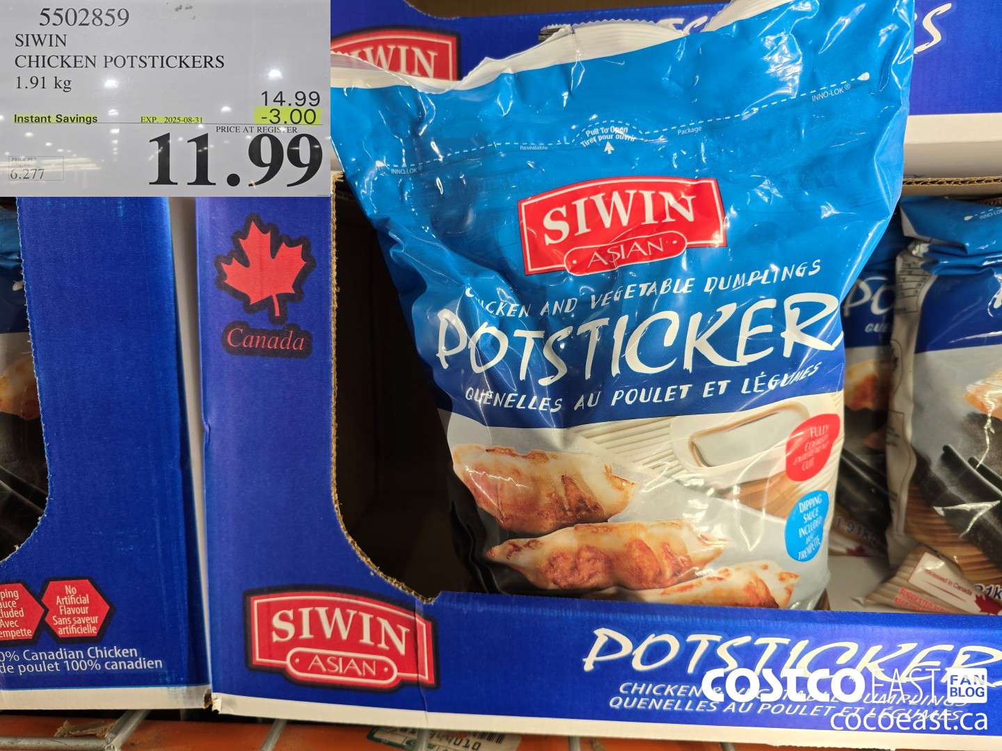 5502859 SIWIN CHICKEN POTSTICKERS 1.91 KG ($3.00 INSTANT SAVINGS EXPIRES ON 2025-08-31) $11.99