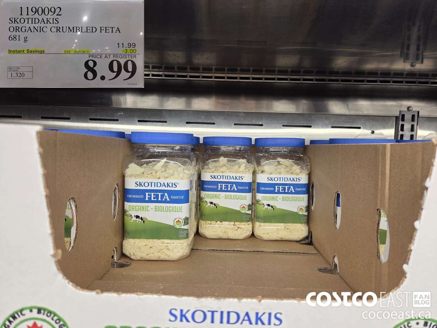 1190092 SKOTIDAKIS ORGANIC CRUMBLED FETA 681 G ($3.00 INSTANT SAVINGS EXPIRES ON 2025-08-31) $8.99