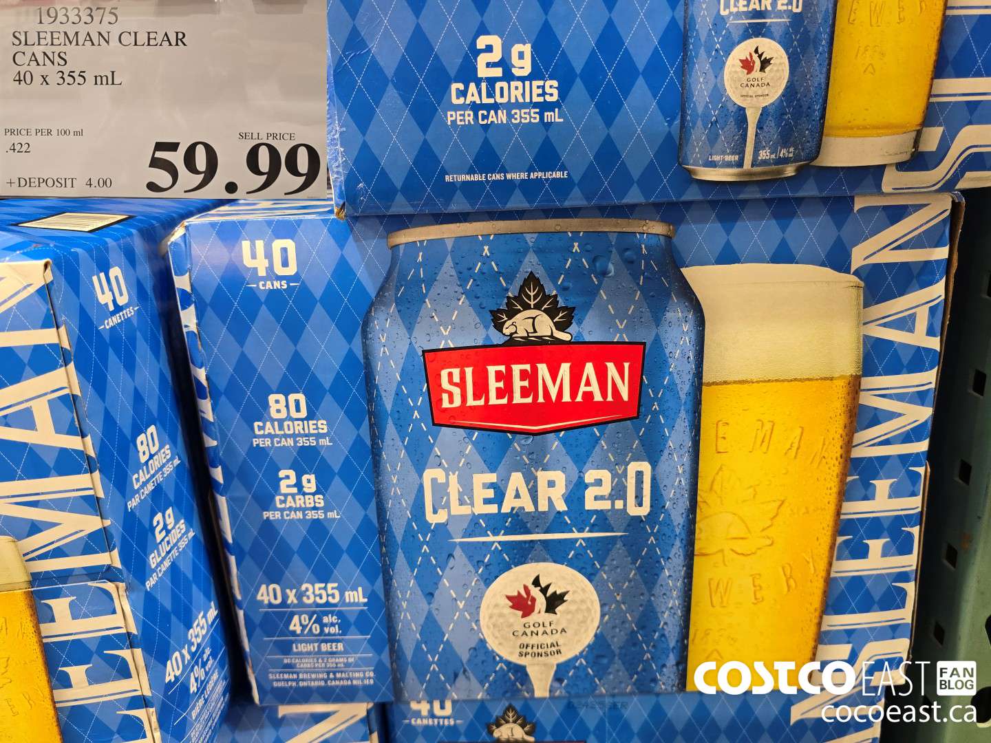 1933375 SLEEMAN CLEAR CANS 40 x 355 mL $59.99