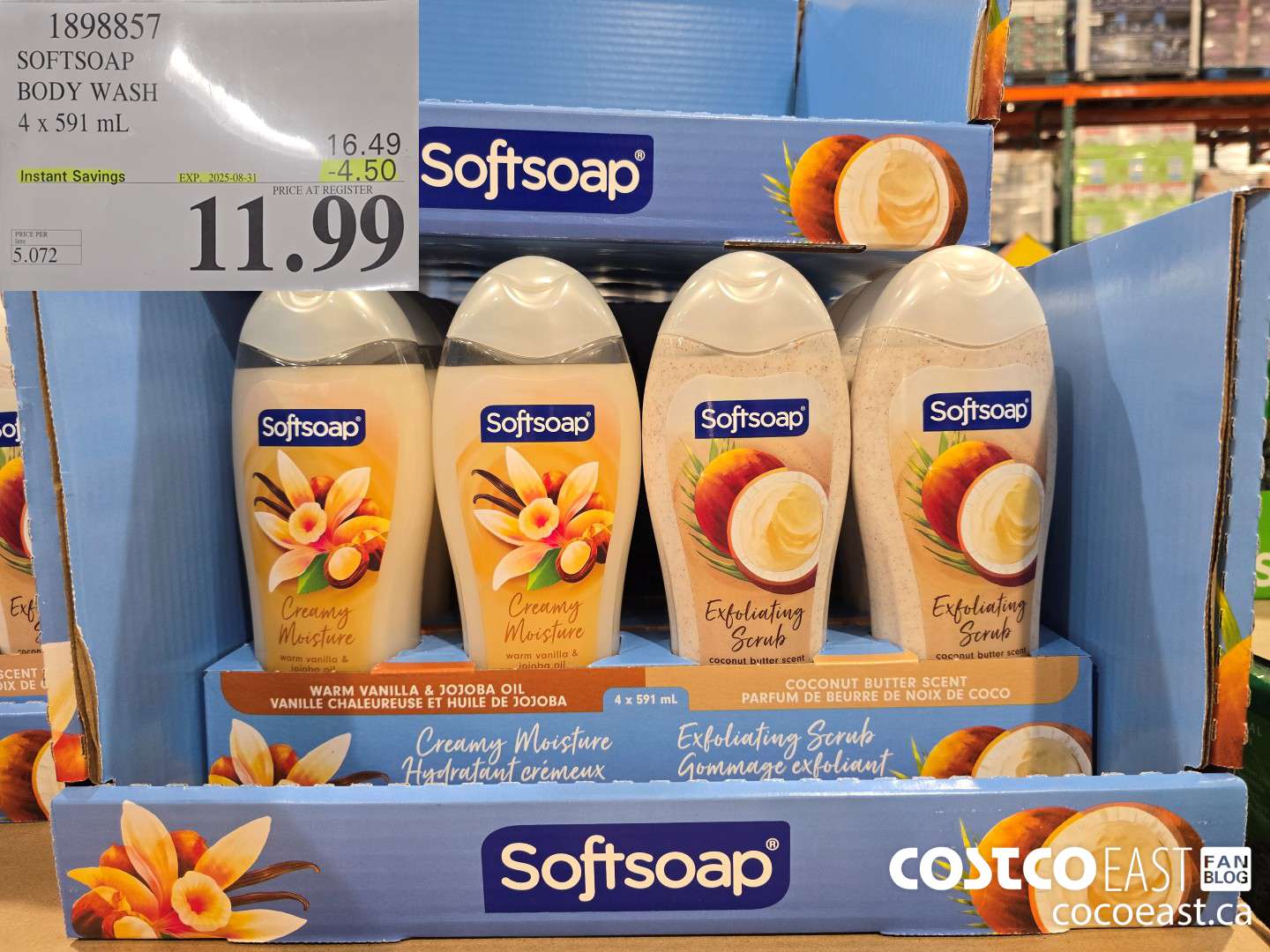 1898857 SOFTSOAP BODY WASH 4 x 591 mL ($4.50 INSTANT SAVINGS EXPIRES ON 2025-08-31) $11.99