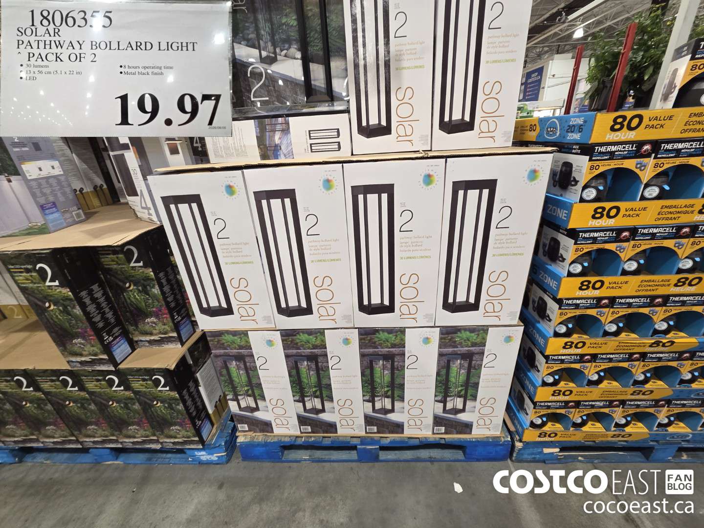 1806355 SOLAR PATHWAY BOLLARD LIGHT PACK OF 2 ($12.00 INSTANT SAVINGS) $19.97