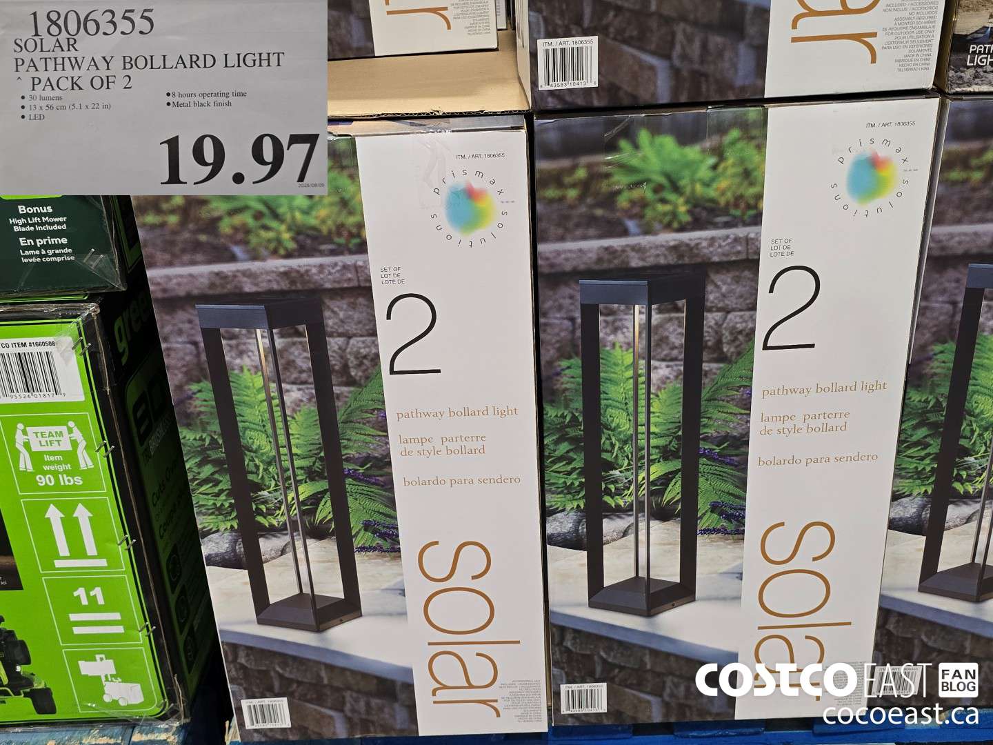 1806355 SOLAR PATHWAY BOLLARD LIGHT PACK OF 2 $19.97