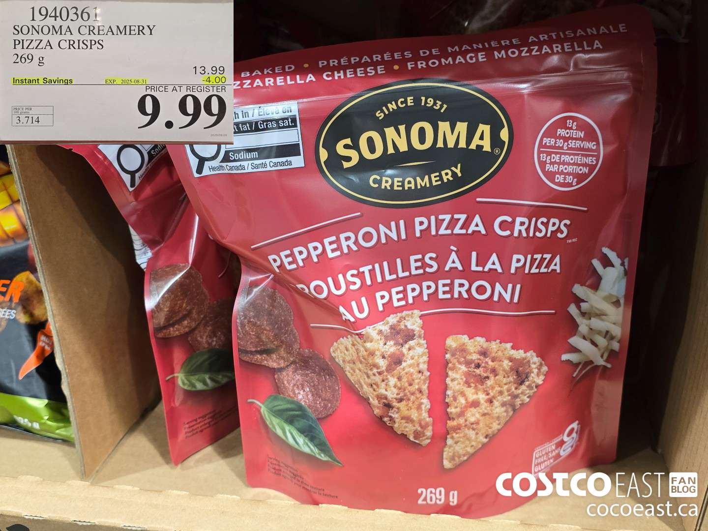 1940361 SONOMA CREAMERY PEPPERONI PIZZA CRISP 269 G ($4.00 INSTANT SAVINGS EXPIRES ON 2025-08-31) $9.99