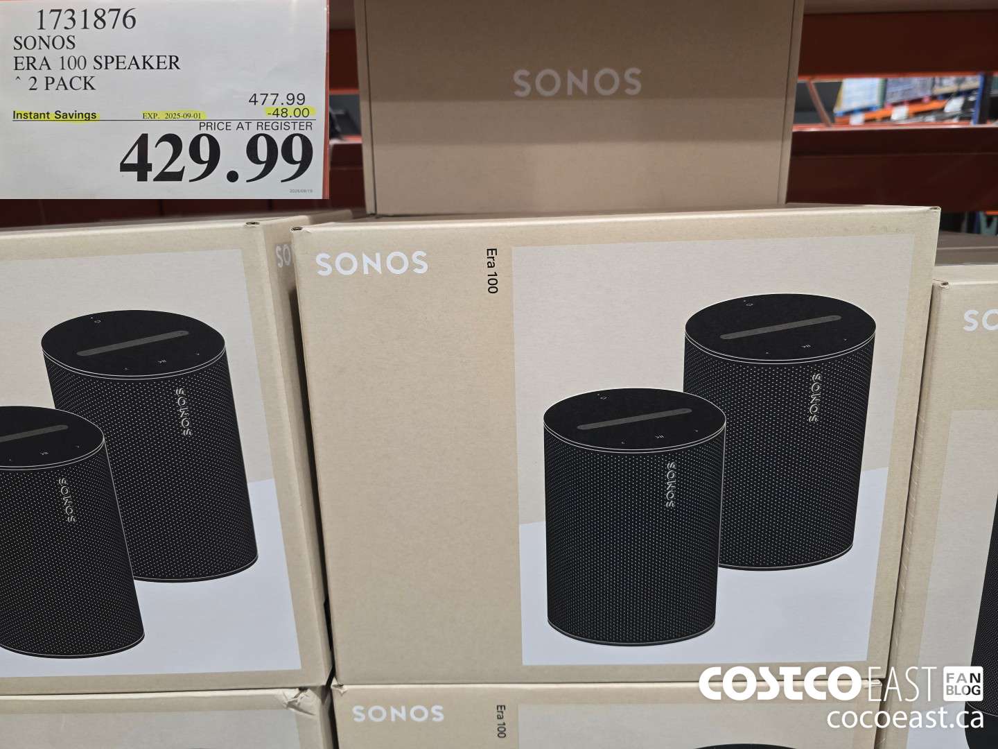 1731876 SONOS ERA 100 SPEAKER 2 PACK ($48.00 INSTANT SAVINGS EXPIRES ON 2025-09-01) $429.99