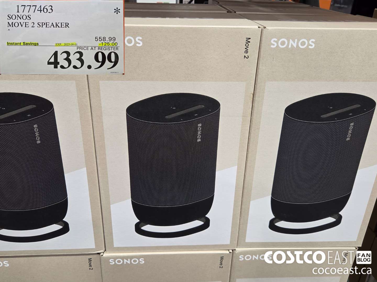 1777463 SONOS MOVE 2 SPEAKER ($125.00 INSTANT SAVINGS) $433.99