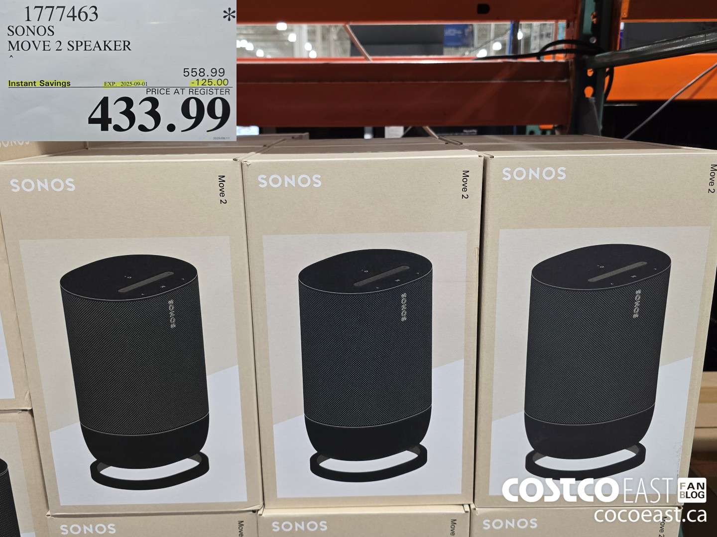 1777463 SONOS MOVE 2 SPEAKER ($125.00 INSTANT SAVINGS EXPIRES ON 2025-09-01) $433.99