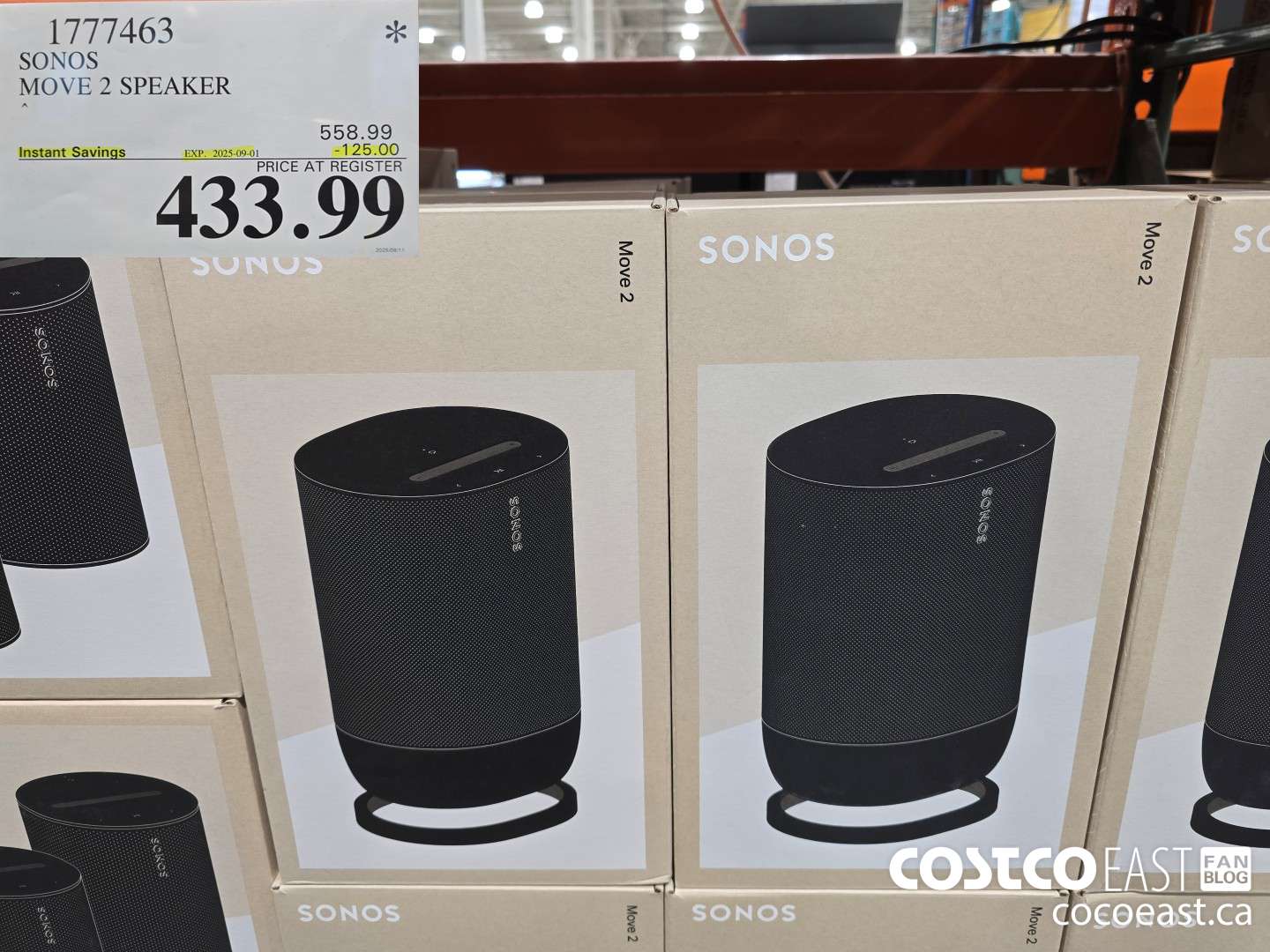 1777463 SONOS MOVE 2 SPEAKER ($125.00 INSTANT SAVINGS EXPIRES ON 2025-09-01) $433.99