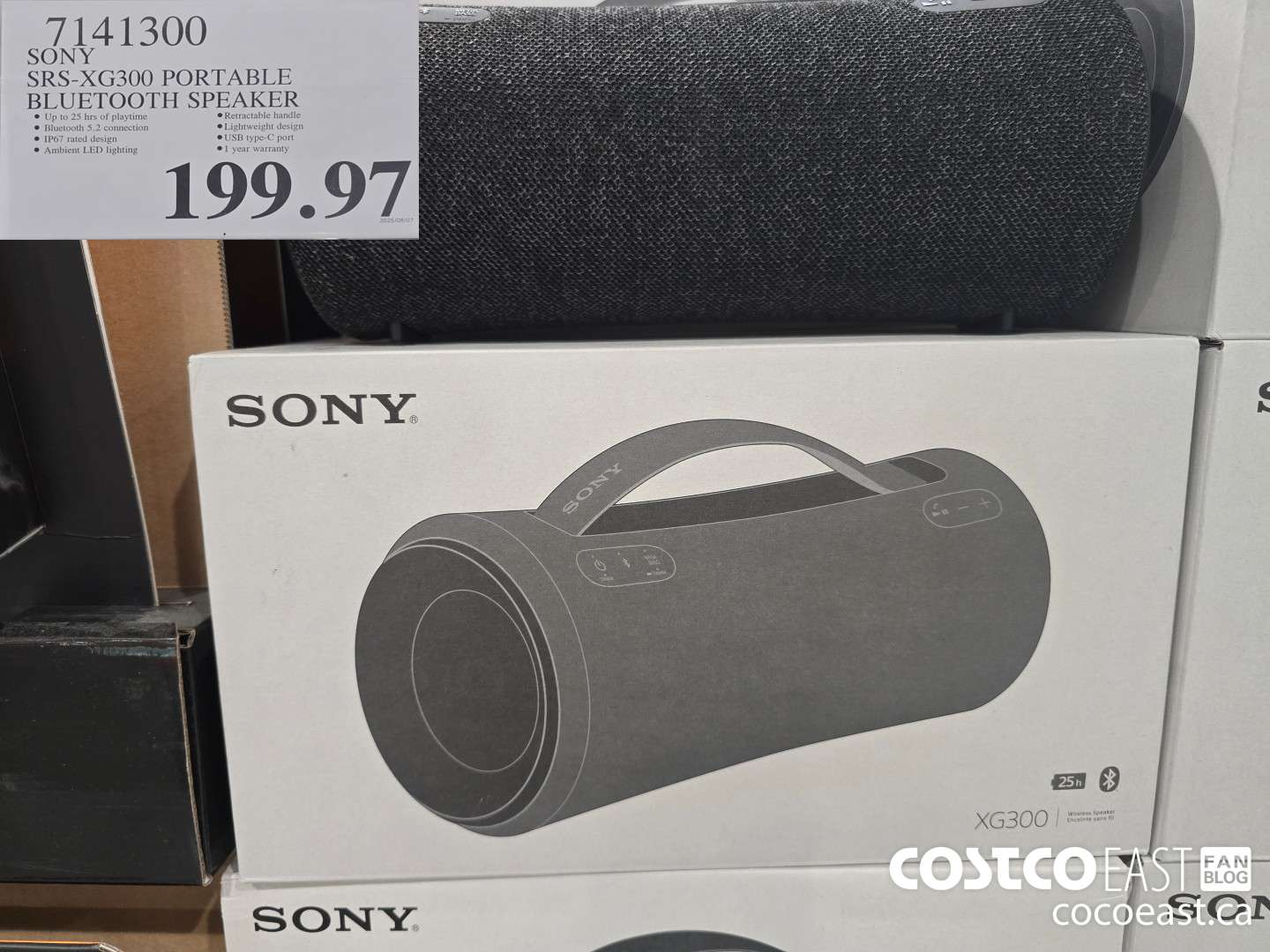 7141300 SONY SRS-XG300 PORTABLE BLUETOOTH SPEAKER  $199.97
