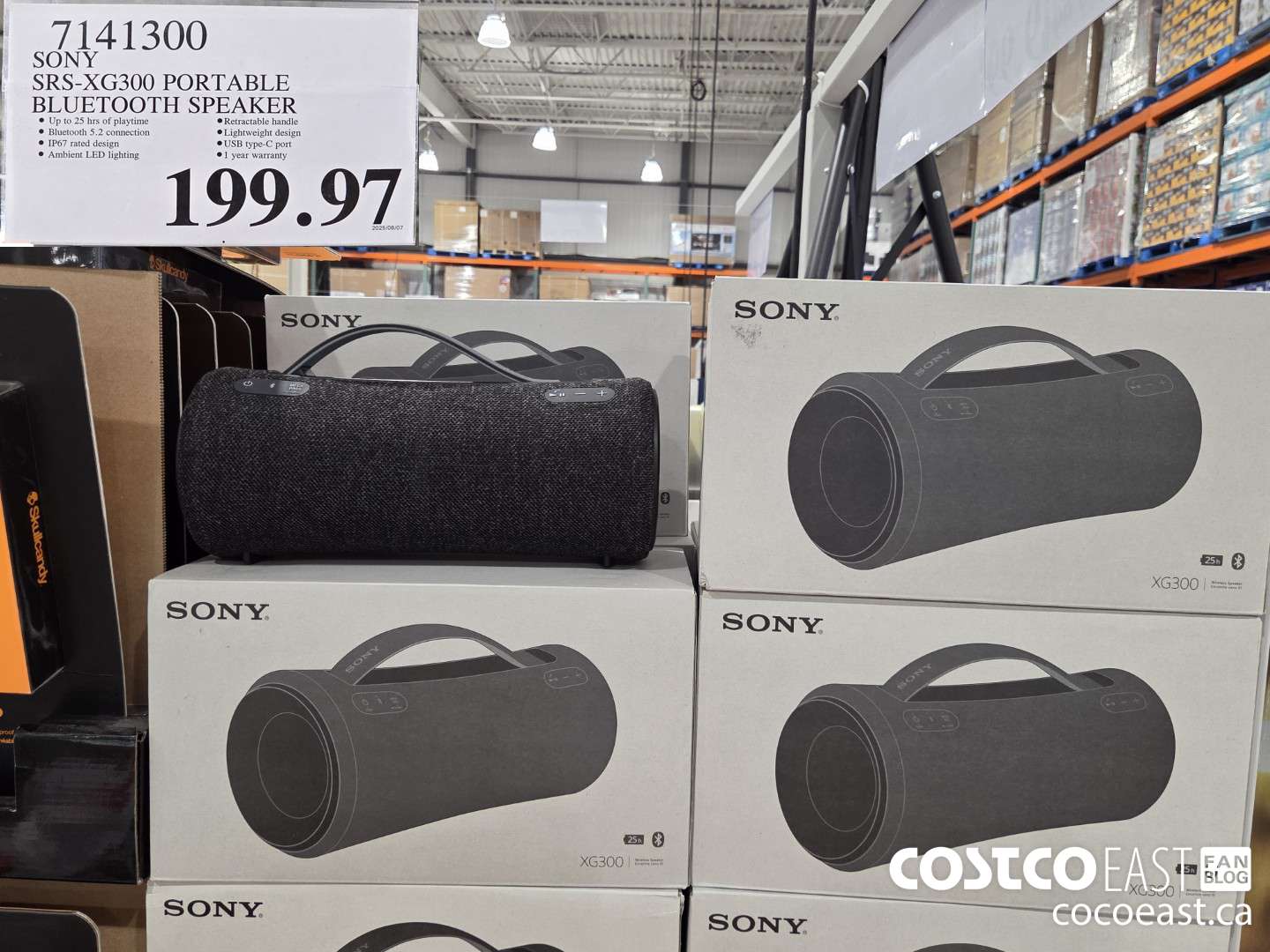 7141300 SONY SRS-XG300 PORTABLE BLUETOOTH SPEAKER  $199.97