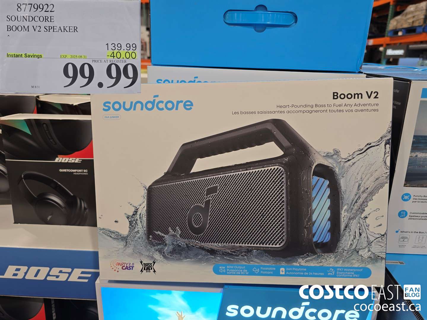 8779922 SOUNDCORE BOOM V2 SPEAKER ($40.00 INSTANT SAVINGS EXPIRES ON 2025-08-31) $99.99