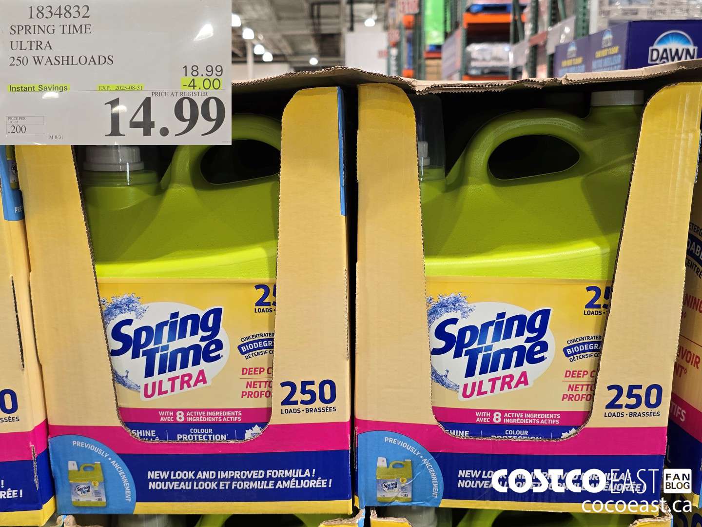 1834832 SPRING TIME ULTRA 250 WASHLOADS ($4.00 INSTANT SAVINGS EXPIRES ON 2025-08-31) $14.99