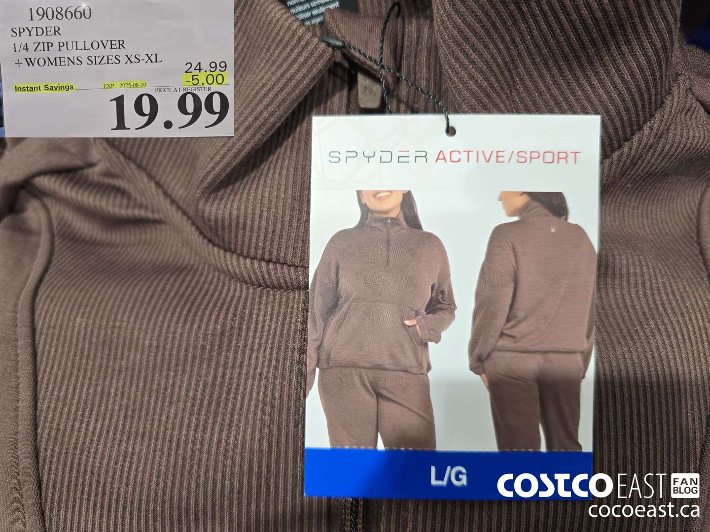 1908660 SPYDER 1/4 ZIP PULLOVER +WOMENS SIZES XS-XL ($5.00 INSTANT SAVINGS EXPIRES ON 2025-08-10) $19.99