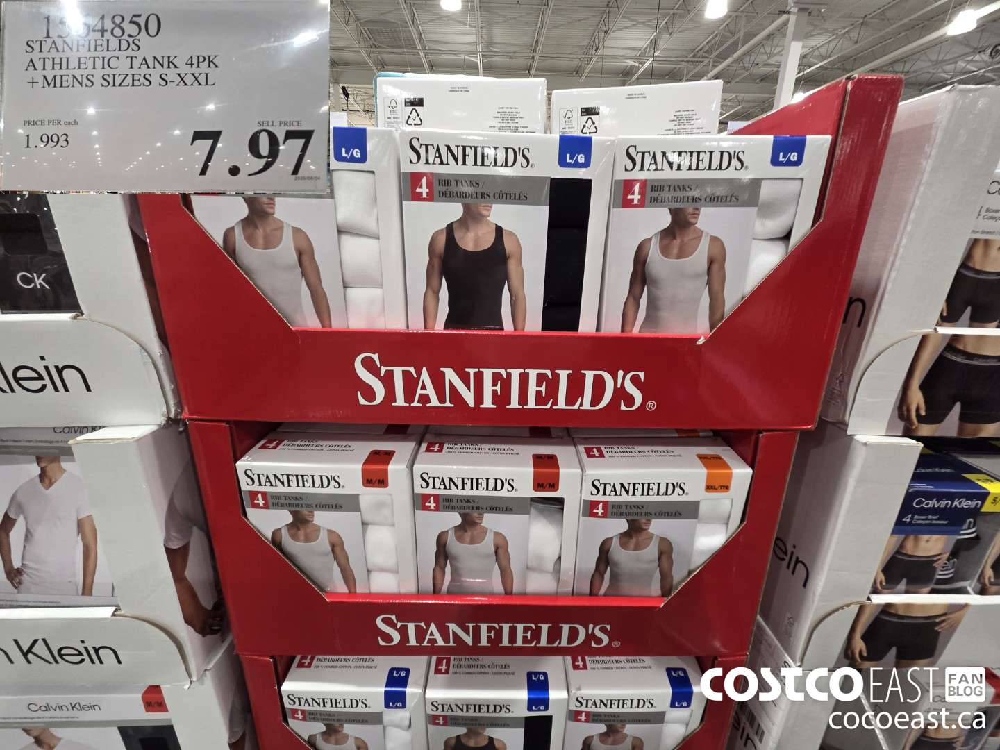 1564850 STANFIELDS ATHLETIC TANKS 4PK +MENS SIZES S-XXL ($7.00 INSTANT SAVINGS) $7.97