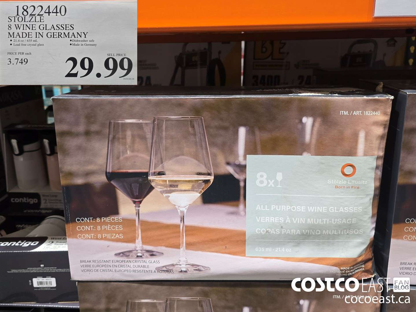 1822440 STOLZLE 8 WINE GLASSES MADE IN GERMANY $29.99