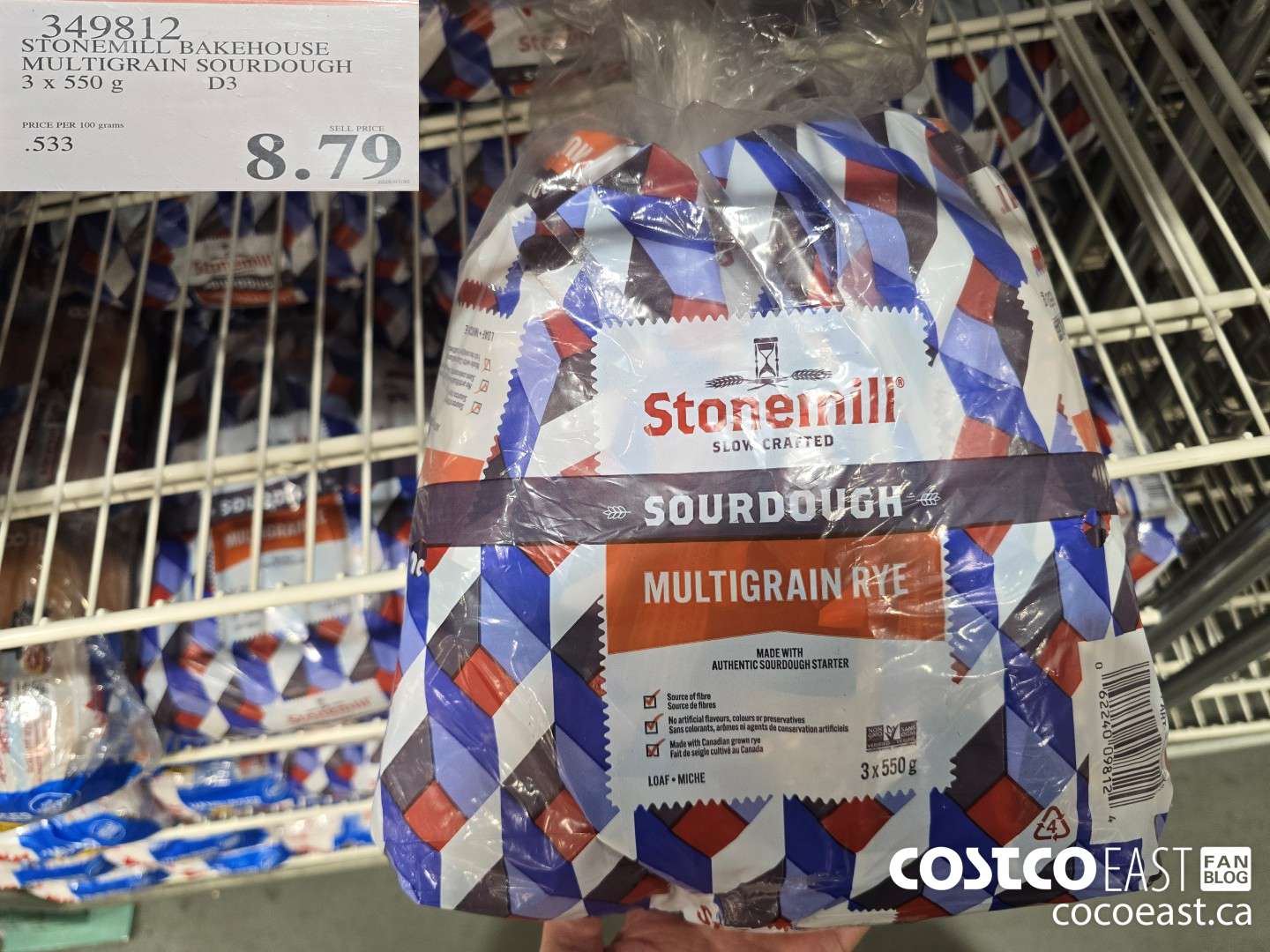 349812 STONEMILL BAKEHOUSE MULTIGRAIN SOURDOUGH 3 X 550 G $8.79