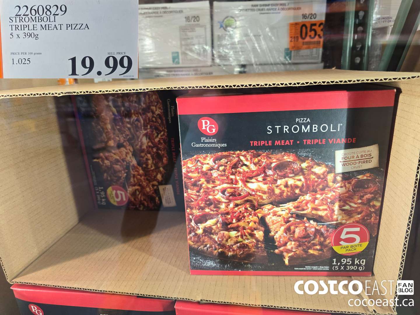 2260829 STROMBOLI TRIPLE MEAT PIZZA 5 x 390g $19.99