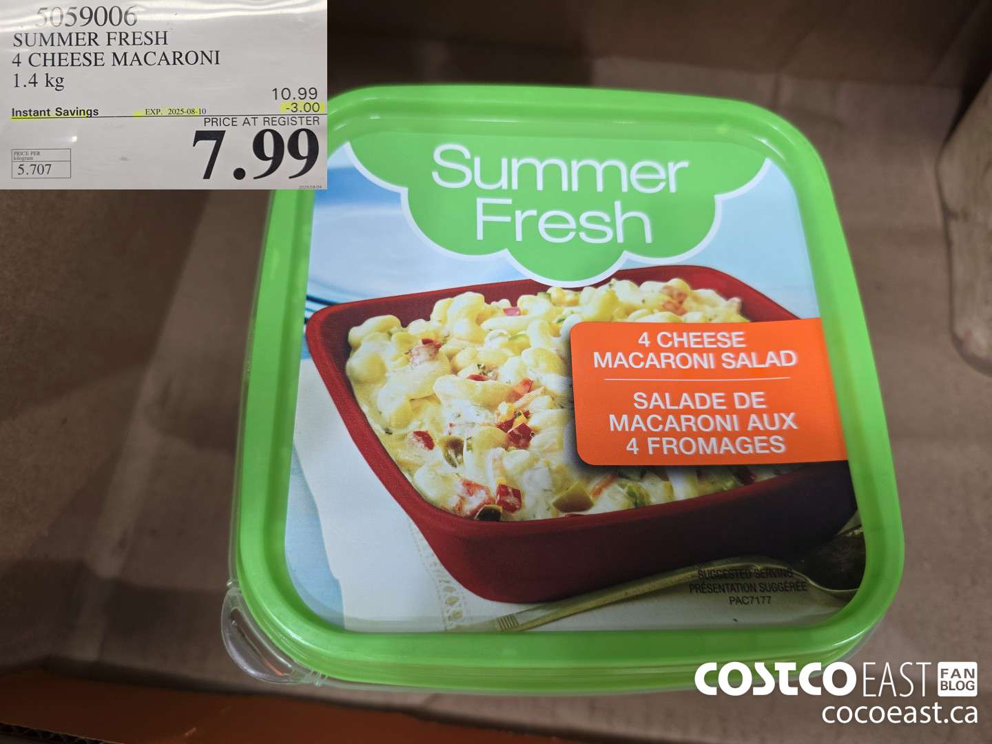 5059006 SUMMER FRESH 4 CHEESE MACARONI 1.4 kg ($3.00 INSTANT SAVINGS EXPIRES ON 2025-08-10) $7.99