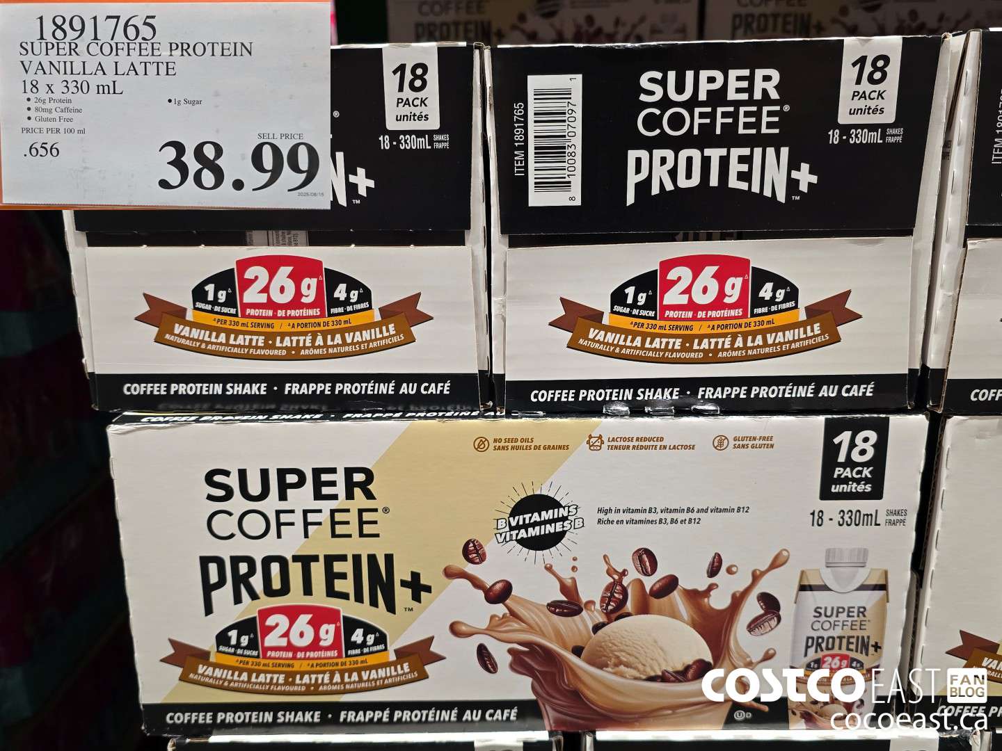 1891765 SUPER COFFEE PROTEIN VANILLA LATTE 18 x 330 mL $38.99