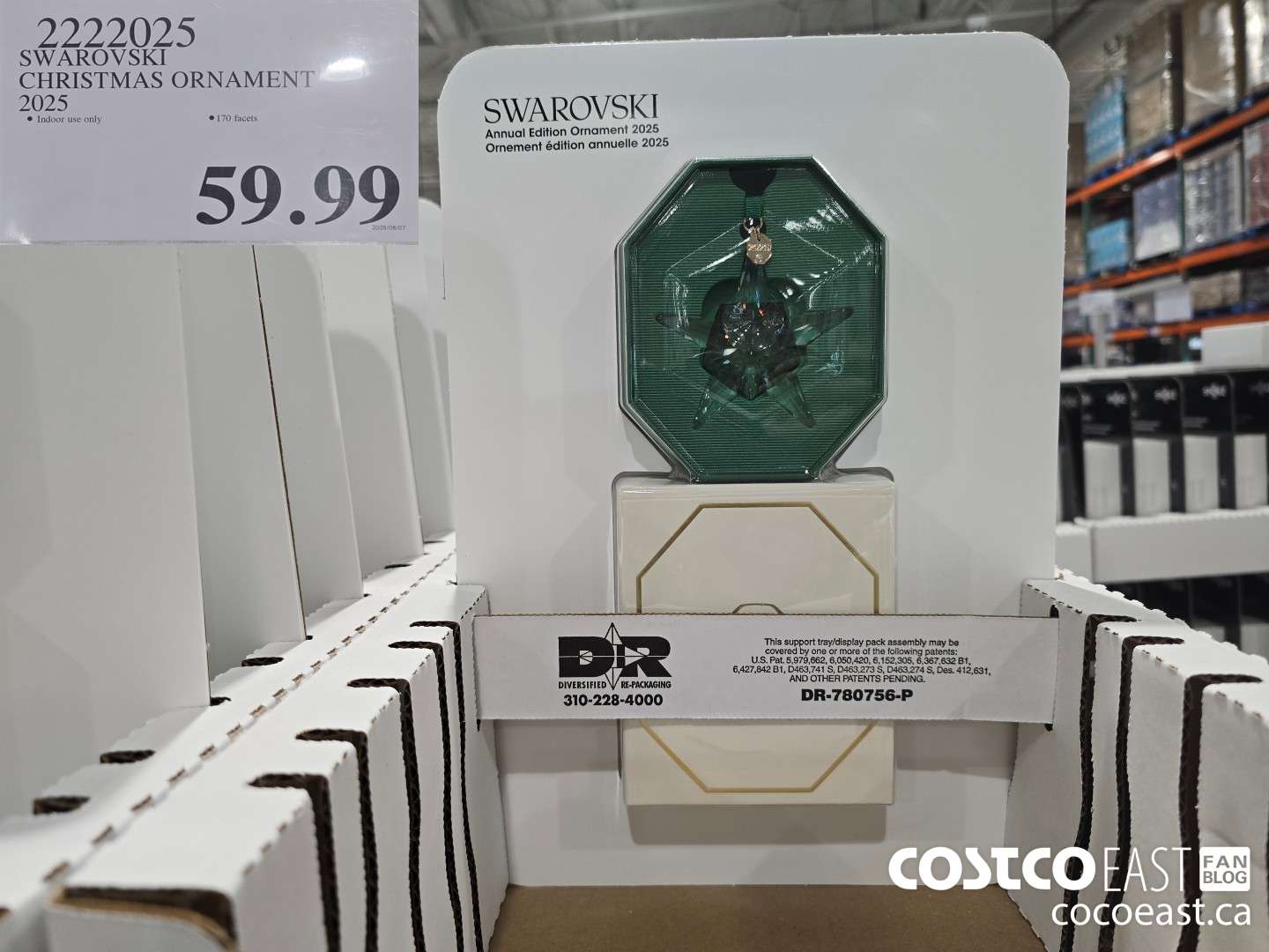 2222025 SWAROVSKI CHRISTMAS ORNAMENT 2025 $59.99