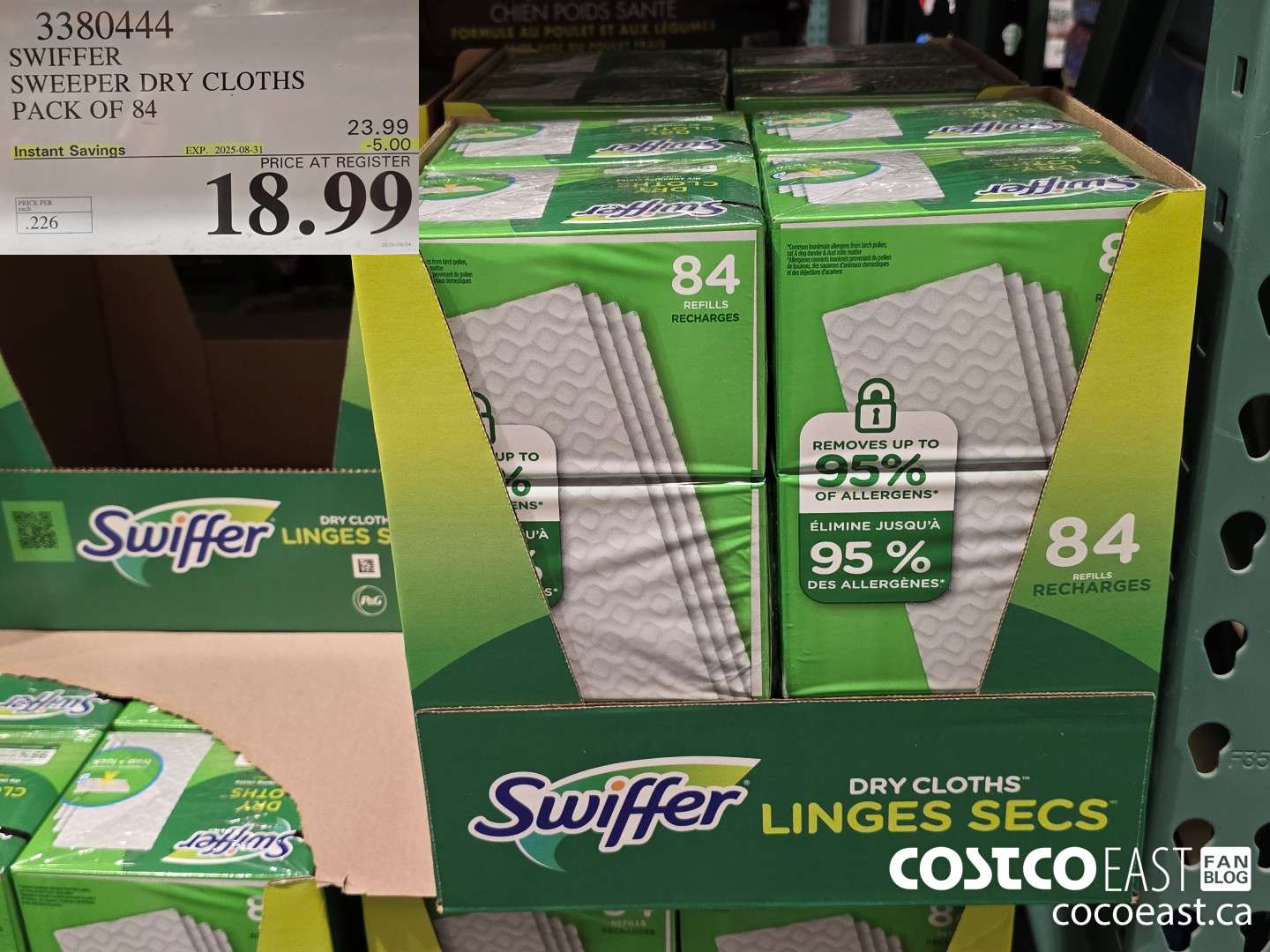 3380444 SWIFFER SWEEPER DRY CLOTHS PACK OF 84 ($5.00 INSTANT SAVINGS EXPIRES ON 2025-08-31) $18.99