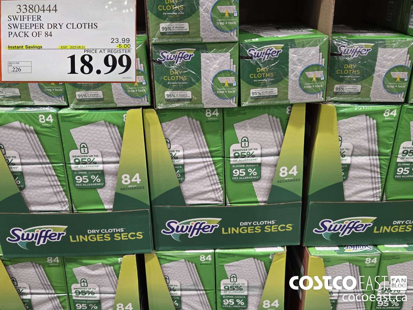 3380444 SWIFFER SWEEPER DRY CLOTHS PACK OF 84 ($5.00 INSTANT SAVINGS EXPIRES ON 2025-08-31) $18.99