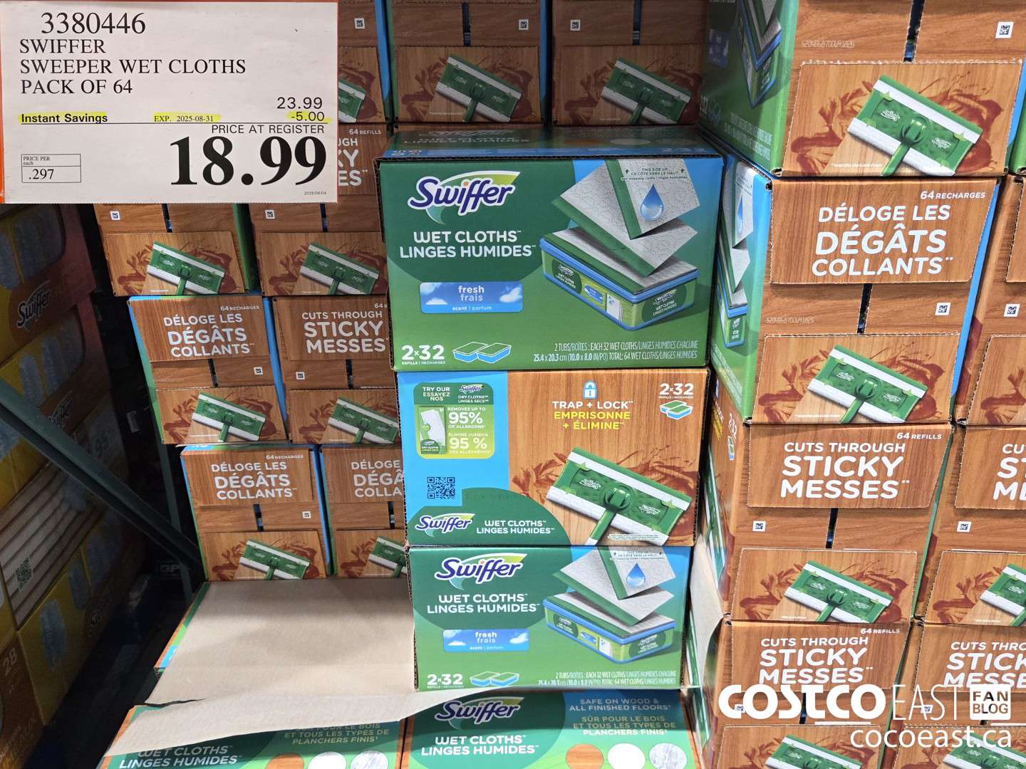 3380446 SWIFFER SWEEPER WET CLOTHS PACK OF 64 ($5.00 INSTANT SAVINGS EXPIRES ON 2025-08-31) $18.99