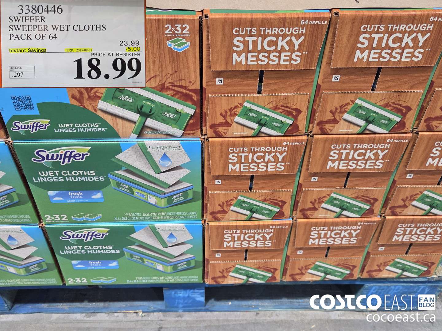 3380446 SWIFFER SWEEPER WET CLOTHS PACK OF 64 ($5.00 INSTANT SAVINGS EXPIRES ON 2025-08-31) $18.99