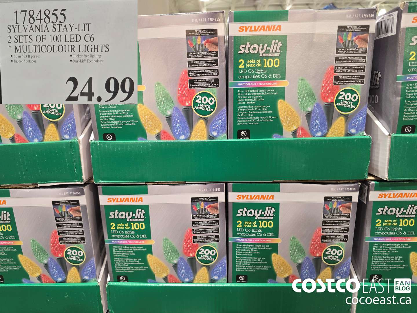 1784855 SYLVANIA STAY-LIT SETS OF 100 LED C6 *MULTICOLOUR LIGHTS $24.99