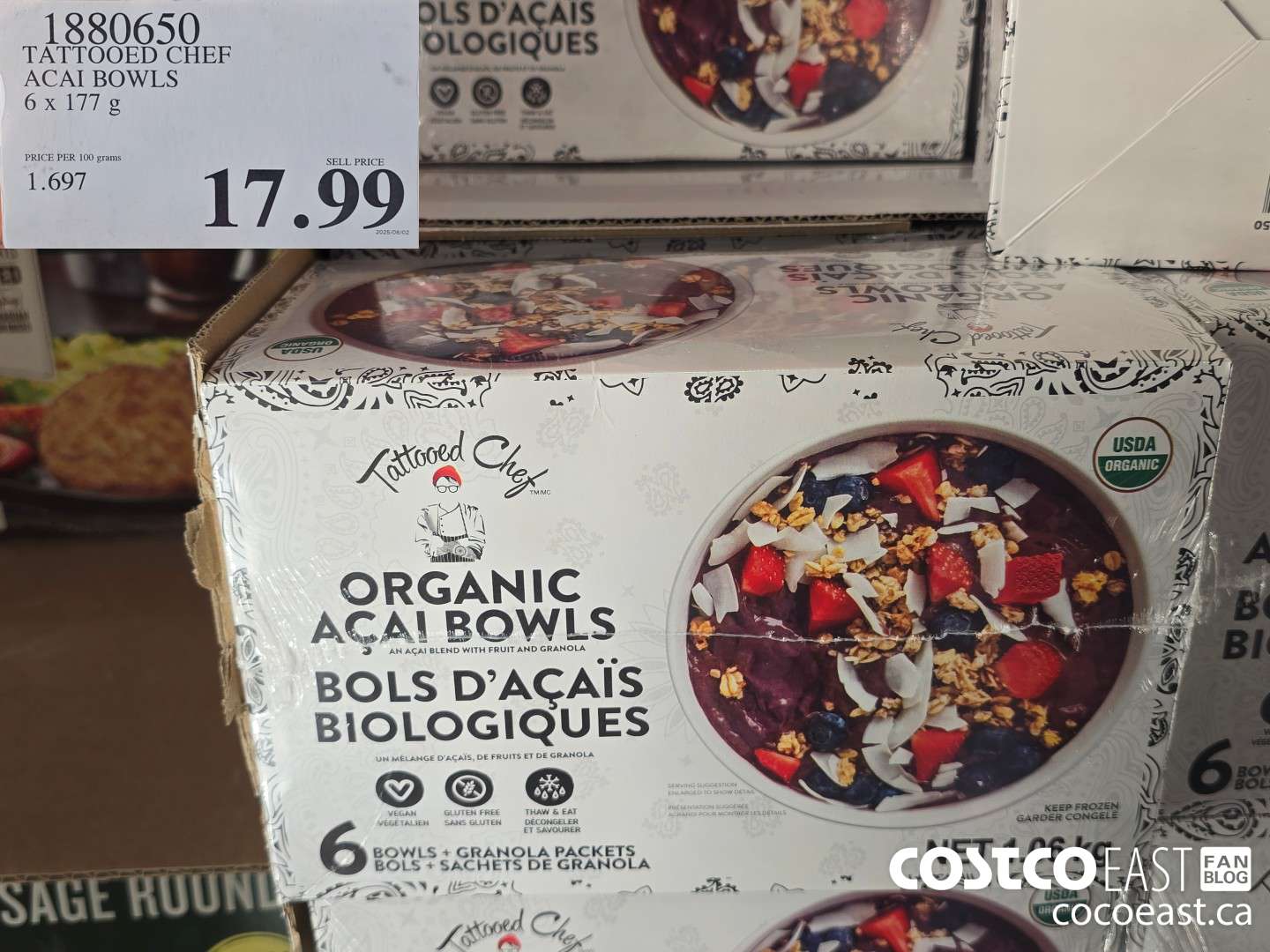 1880650 TATOOED CHEF ACAI BOWLS 6 X 177 G $17.99