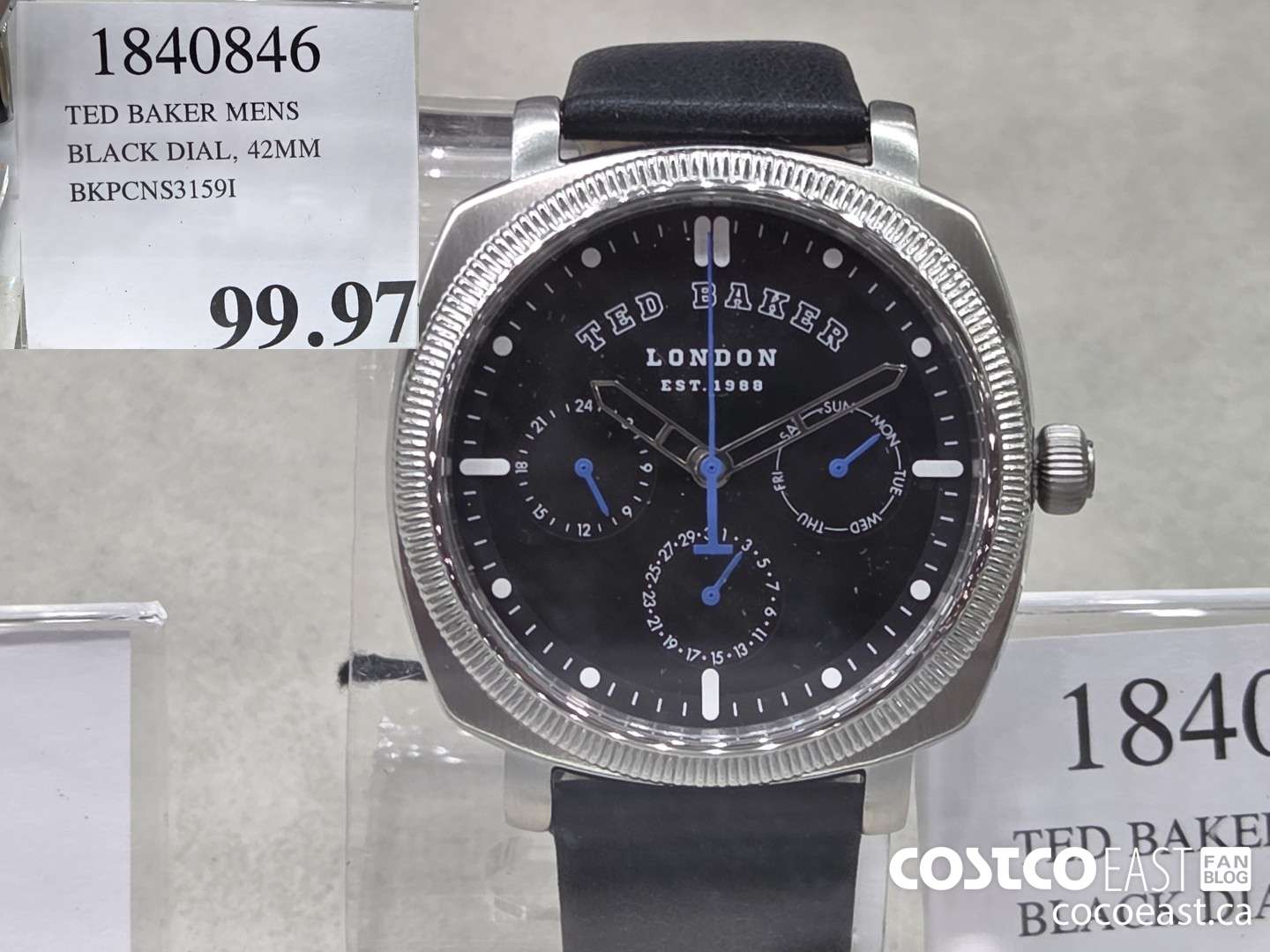 1840846 TED BAKER MENS BLACK DIAL, 42MM BKPCNS3159I  $99.97