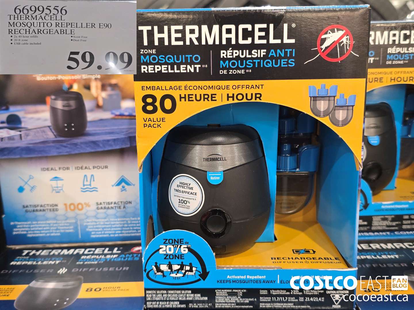 6699556 THERMACELL MOSQUITO REPELLER E90 RECHARGEABLE $59.99