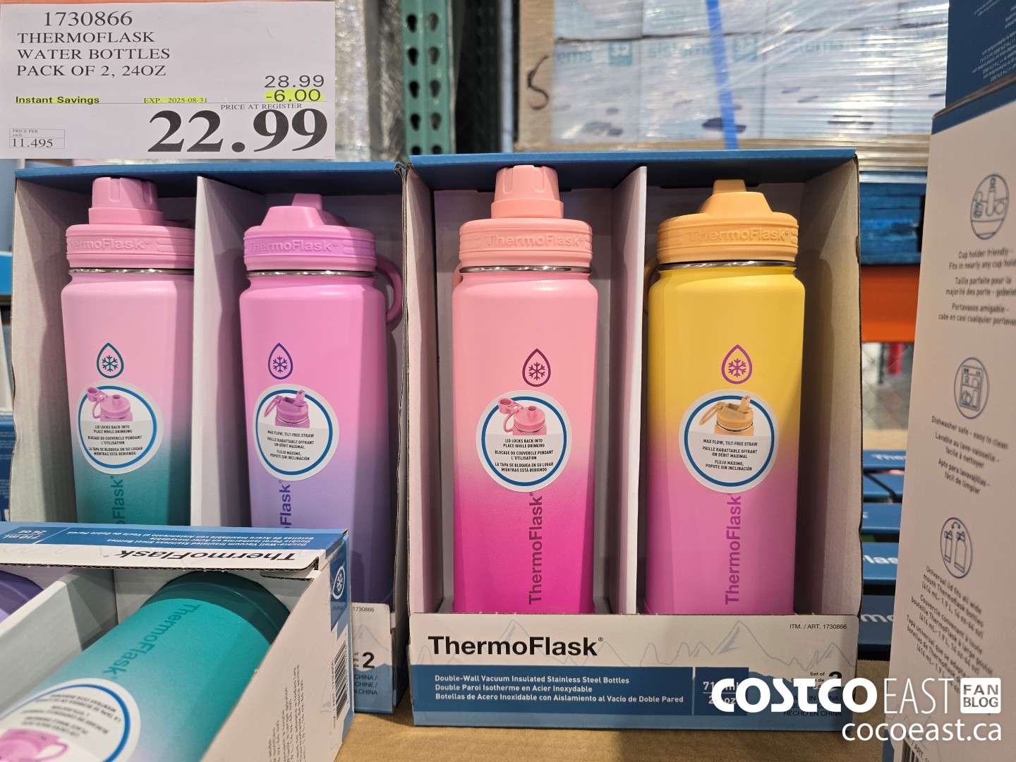 1730866 THERMOFLASK WATER BOTTLES PACK OF 2, 24 OZ ($6.00 INSTANT SAVINGS EXPIRES ON 2025-08-31) $22.99