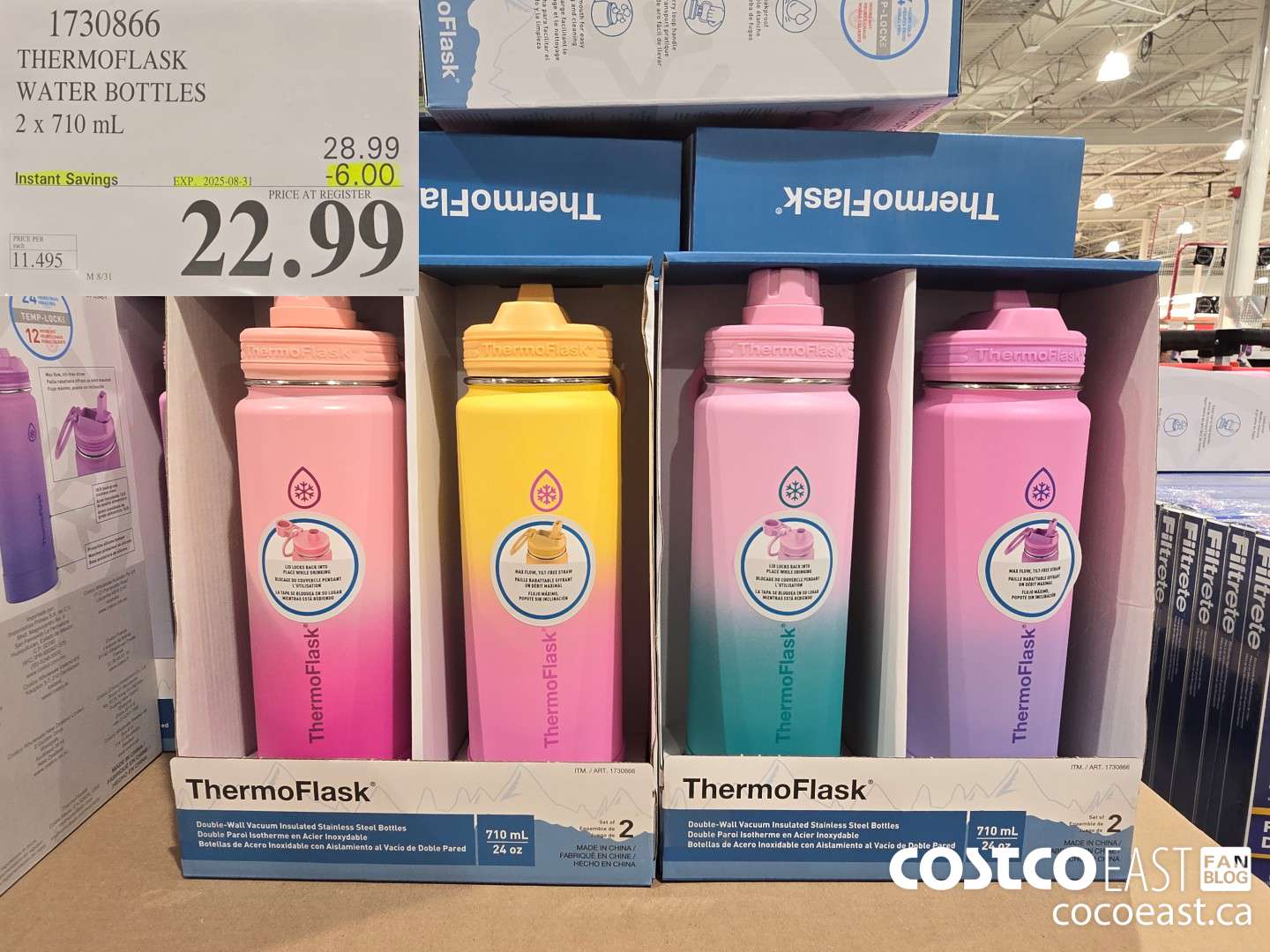 1730866 THERMOFLASK WATER BOTTLES PACK OF 2 X 710 ML ($6.00 INSTANT SAVINGS EXPIRES ON 2025-08-31) $22.99