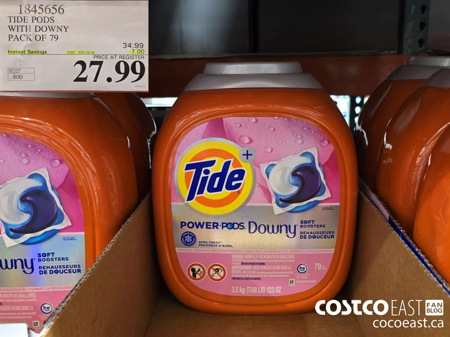 1845656 TIDE PODS WITH DOWNY PACK OF 79 ($7.00 INSTANT SAVINGS EXPIRES ON 2025-08-24) $27.99