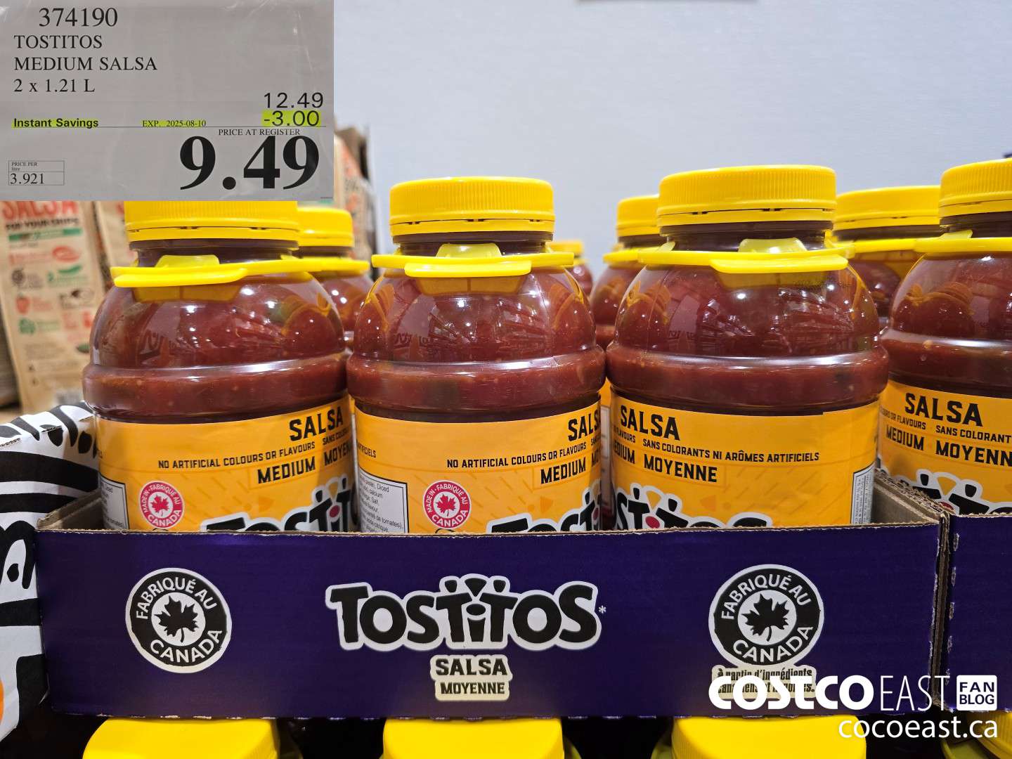 374190 TOSTITOS MEDIUM SALSA 2 X 1.21 L ($3.00 INSTANT SAVINGS EXPIRES ON 2025-08-10) $9.49
