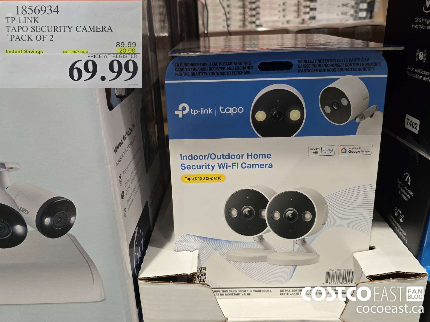 1856934 TP-LINK TAPO SECURITY CAMERA PACK OF 2 ($20.00 INSTANT SAVINGS EXPIRES ON 2025-08-31) $69.99