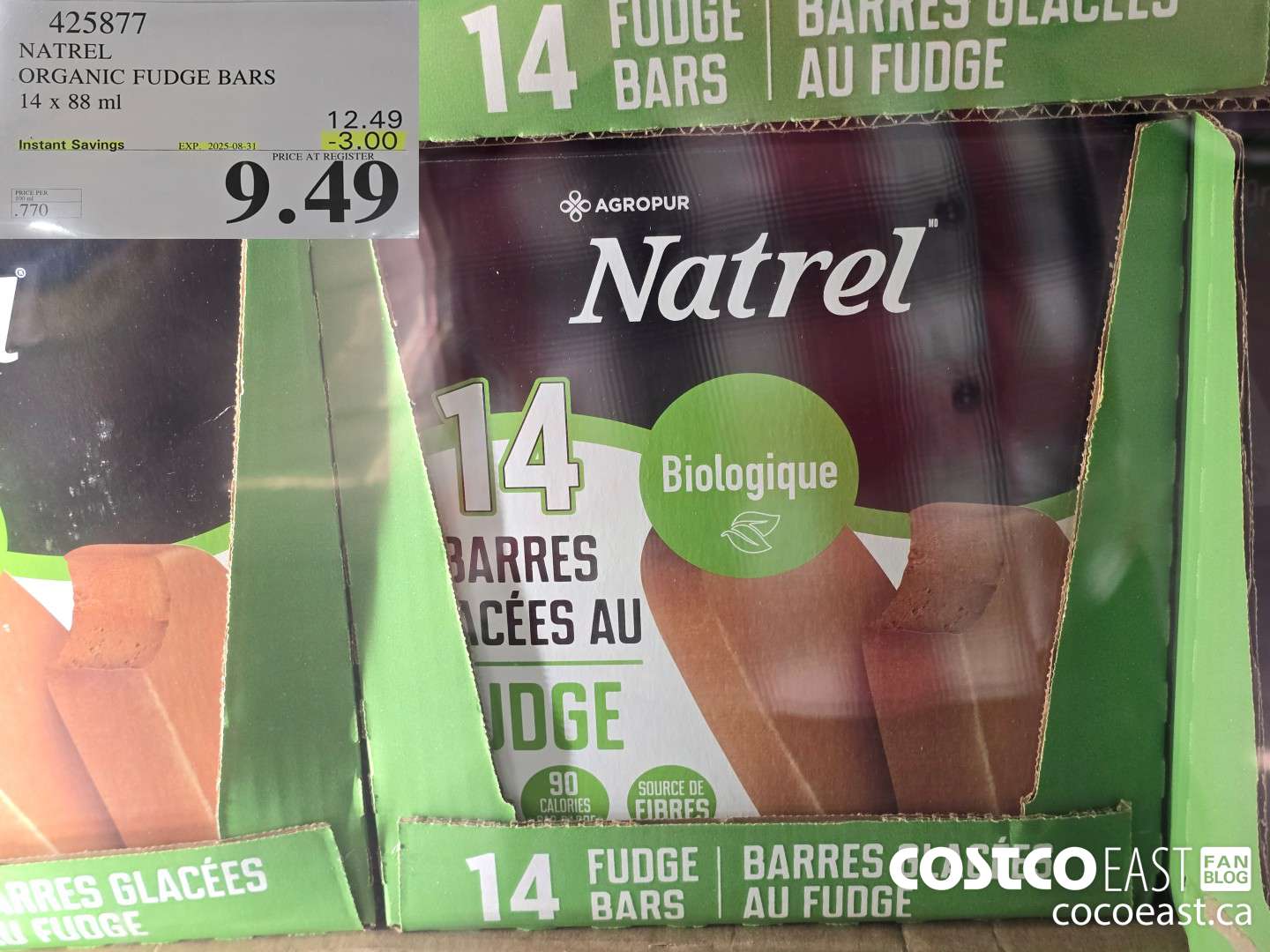 425877 TRADITIONS ORGANIC FUDGE BARS 14 x 88 ML 202-08-31 ($3.00 INSTANT SAVINGS) $9.49